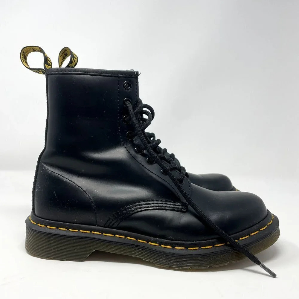 Dr. Martens 1460 Smooth Leather Lace Up Boots Black Size 7 - Picture 5 of 11